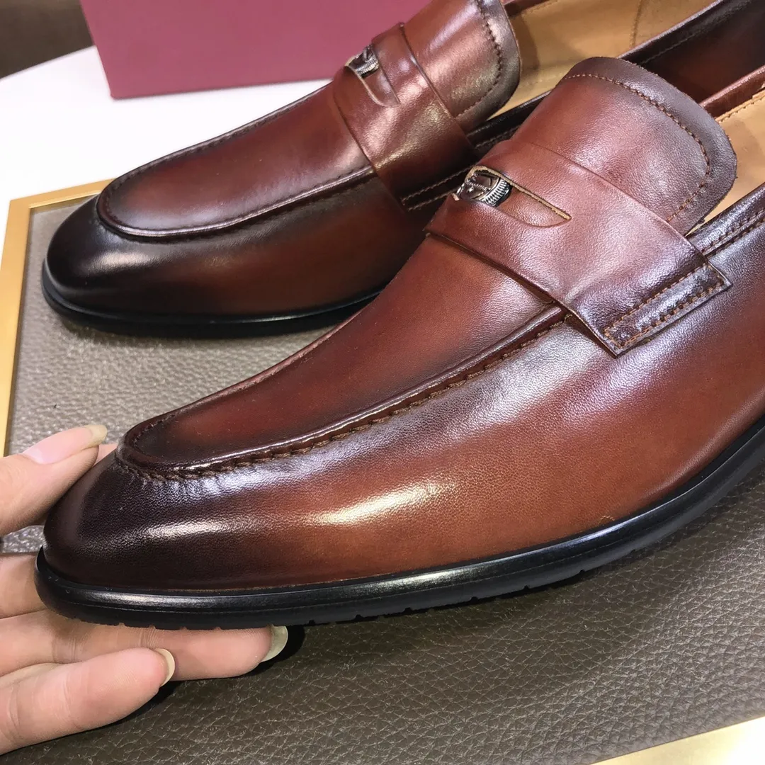 Men's shoes 💰500💰 [Ferragamo/Ferragamo] The latest model in the counter. Original imported high-quality cowhide with open sides + imported 🐂 water-dyed cowhide lining + original luxury metal buckle + original combination outsole. Comparison without pressure 38--45 (45 is custom-made and cannot be returned or exchanged)